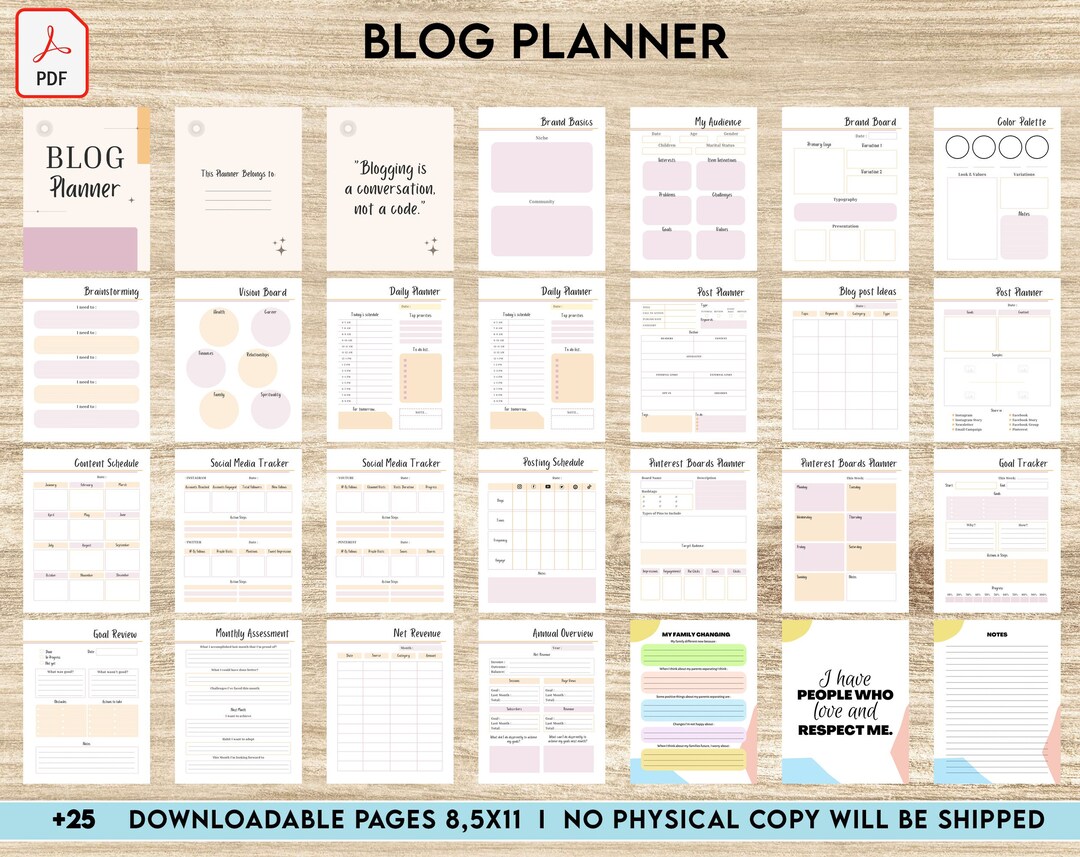 Blog Planner Planner for Blogger Social Media Planner - Etsy