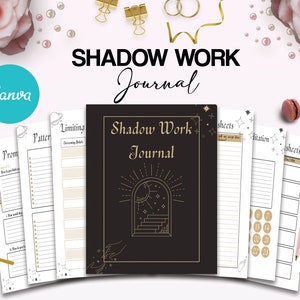Shadow work guided journal With Prompts 100 Editable Templates, 8.5x11 Canva KDP Planner editable interiors Bundle COMMERCIAL Use image 2