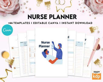 Nurse Planner, Nurse Practice journal, Nursing Student Planner, Nursing School Planner, Student Nurse, Medical Student Planner, Canva