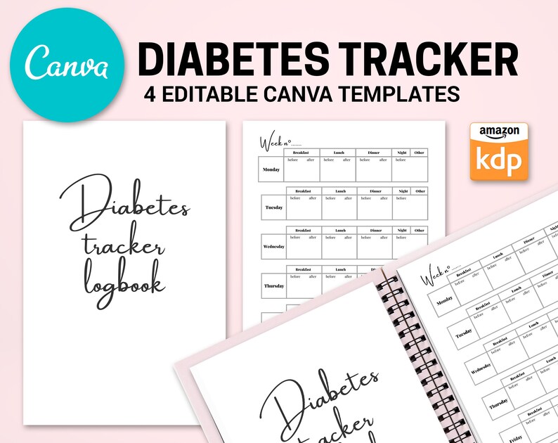 Canva Editable Diabetes Tracker Template Commercial Use Canva Etsy