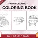 Cute Farm Coloring Book for Kids, 8,5x11 Printable PDF File Kids Cute ...