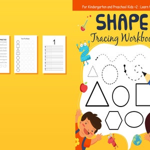 Shape Tracing Activity Book PDF File 8.5x11 Inch for Kids Aged 2-4 4-8 ...