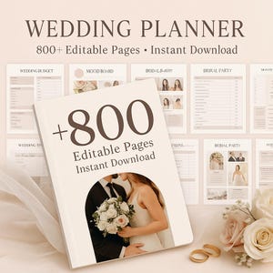 800+ Customizable Wedding Planner templates, Canva Editable Wedding Plan Bundle, Wedding binder Planning, Honeymoon, bridal shower