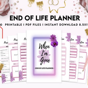 End Of Life Planner Final Wishes Planner, Emergency Binder Printable Legacy Planner Funeral Estate Planning Organizer, Last wish image 9