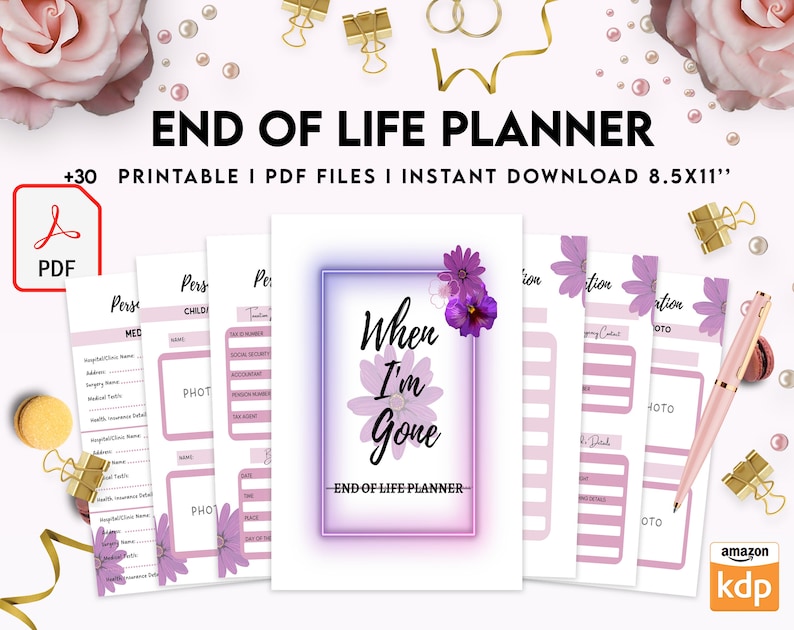 End Of Life Planner Final Wishes Planner, Emergency Binder Printable Legacy Planner Funeral Estate Planning Organizer, Last wish image 9