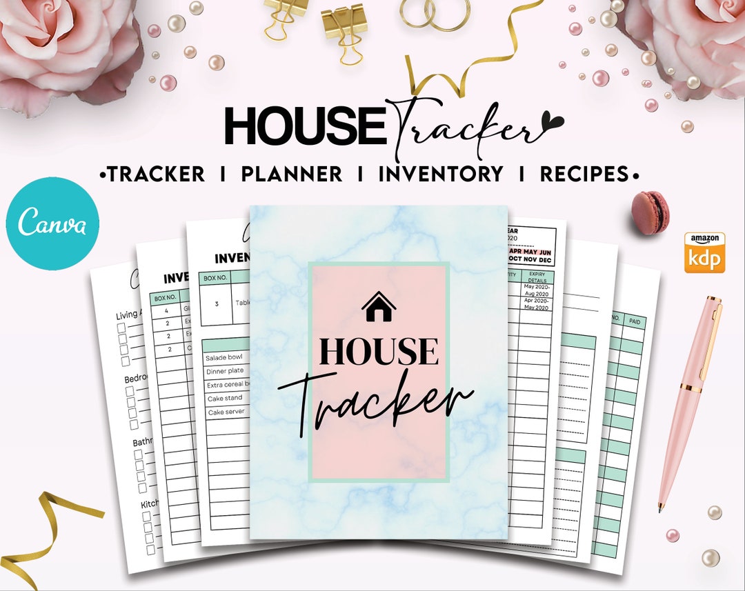 House Tracker 18 Editable Canva Templates for Journal, Canva KDP ...