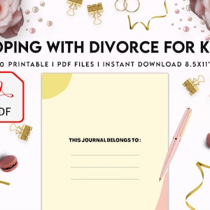 Coping With Divorce for Kids, Kids therapy, coping skills, divorce kids, Digital Download PDF file 8,5x11 inch image 3