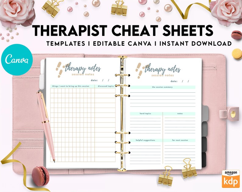 Therapist Planner Therapist Insert Cheat Sheets for Etsy