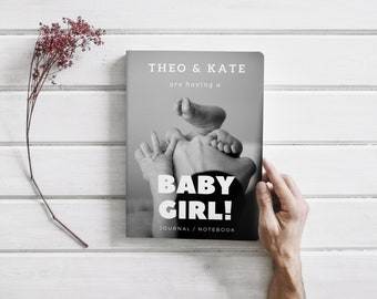 Baby New Born Book Cover Template Canva Editable For Notebook Journal Covers, Canva template For KDP Cover 6x9" 120 pages