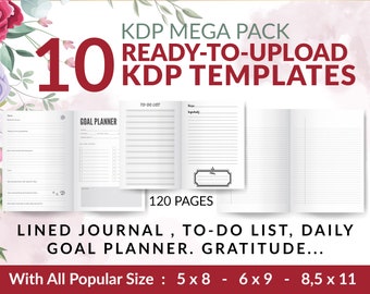 KDP Interior Templates Mega Bundle, Planner, Journal, Notebook (PDF)