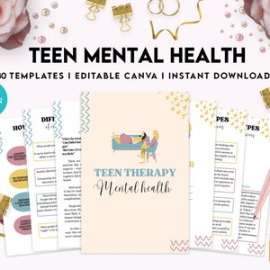 Teen Mental Health, teen therapy journal , teen coping skills, teen Shadow Work, Editable Canva Templates 8,5x11 inch image 8