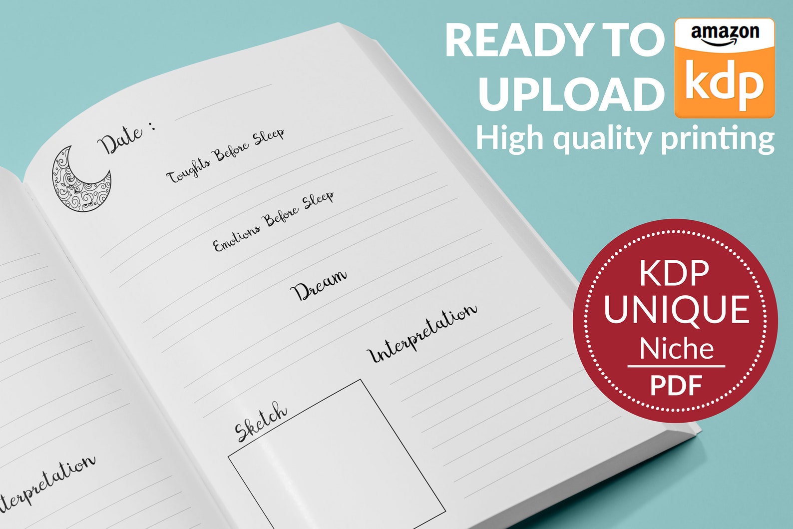 Dream Journal Amazon KDP Interiors Templates for Journal & Low Etsy