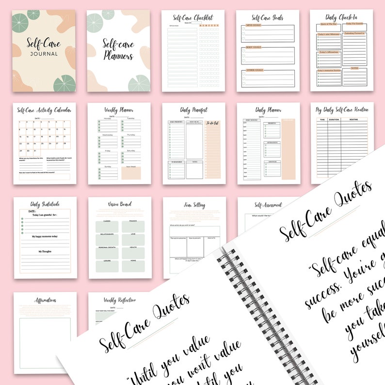 Self-care Self Love Wellness Guided Journal With 63 Editable - Etsy