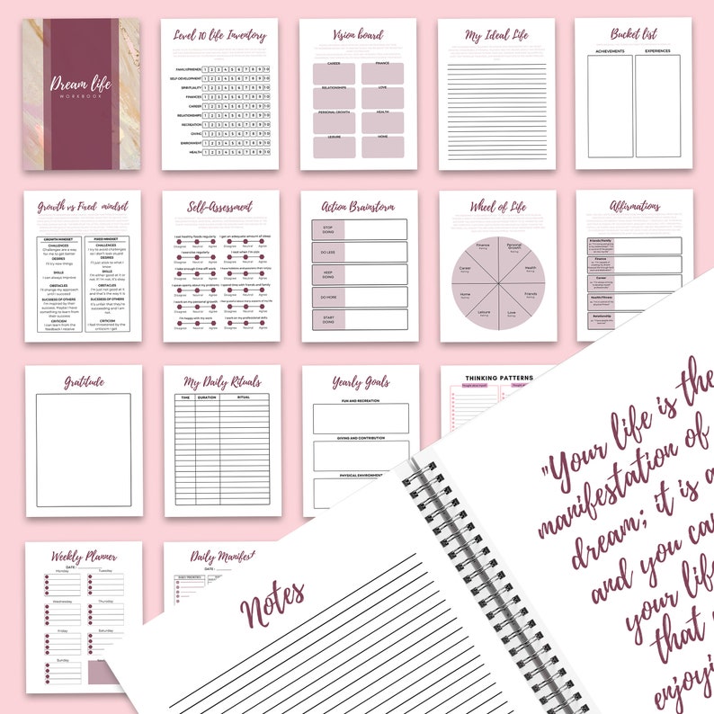 Manifestation Dream Life Journal, Manifestation Workbook, Digital ...