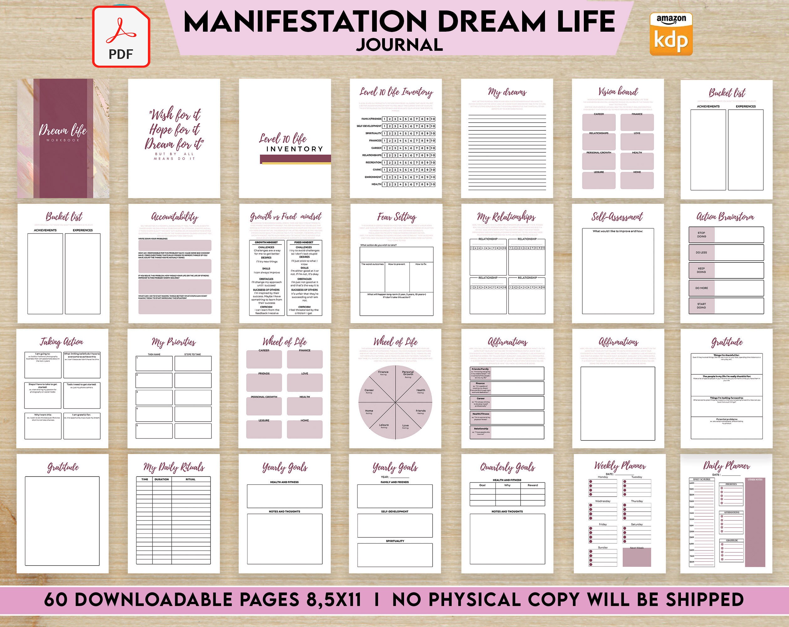Manifestation Dream Life Journal, Manifestation Workbook, Digital ...