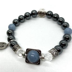 Archangel Metatron~ Transformation, Ascension, Spiritual Understanding~Hematite, Angelite, Clear Quartz~Reiki Charged, Assorted Charms image 2