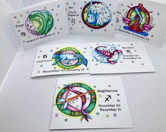 Grammy Grams Zodiac Greeting Cards ~ 5" x 4" Cards and 5.5" x 4.25" Envelopes