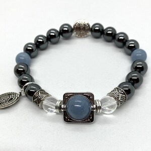 Archangel Metatron~ Transformation, Ascension, Spiritual Understanding~Hematite, Angelite, Clear Quartz~Reiki Charged, Assorted Charms