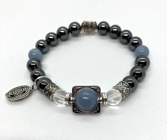 Archangel Metatron~ Transformation, Ascension, Spiritual Understanding~Hematite, Angelite, Clear Quartz~Reiki Charged, Assorted Charms