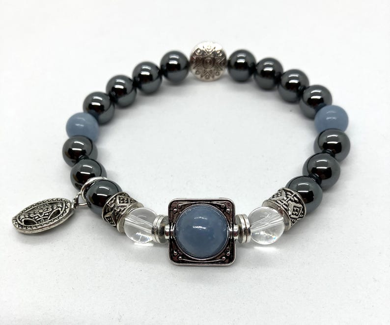 Archangel Metatron~ Transformation, Ascension, Spiritual Understanding~Hematite, Angelite, Clear Quartz~Reiki Charged, Assorted Charms image 1