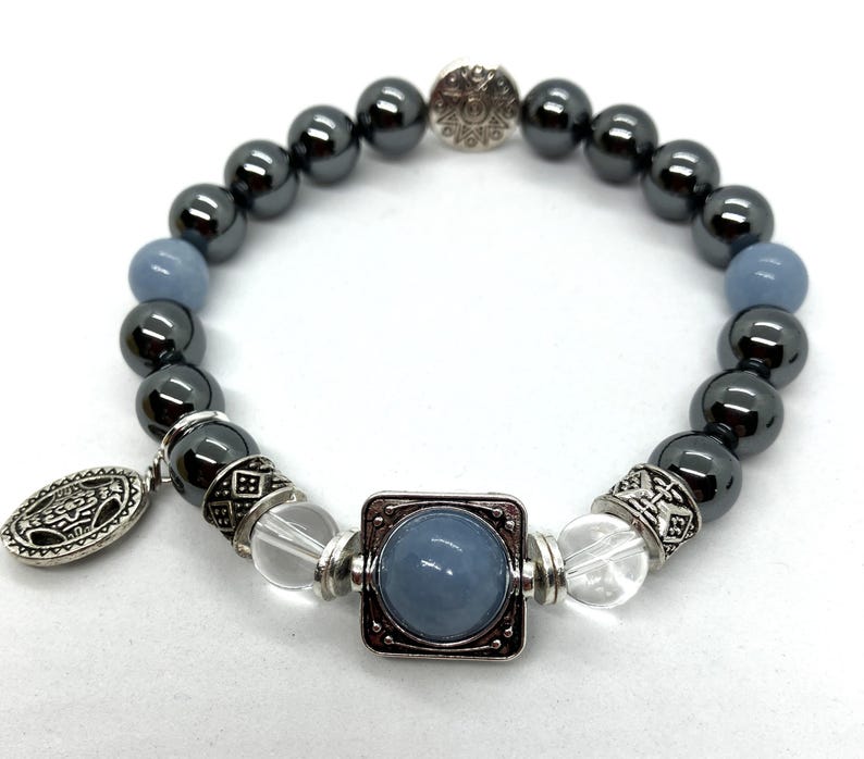 Archangel Metatron~ Transformation, Ascension, Spiritual Understanding~Hematite, Angelite, Clear Quartz~Reiki Charged, Assorted Charms image 5
