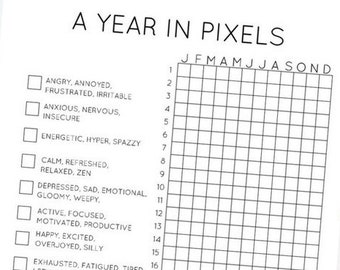 Calendar year within just pixels Etsy picture about Year in Pixels Printable identified as Yr within just pixels Etsy