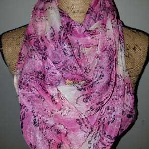 Pink sheer infinity scarf or head wrap image 1