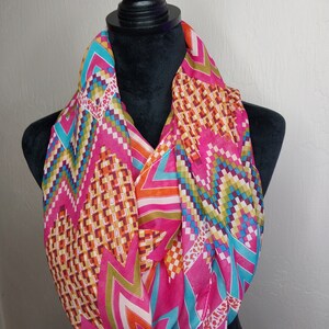 Bright Aztec large infinity scarf