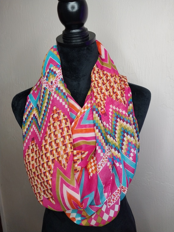 Bright Aztec large infinity scarf - image 1