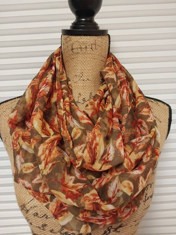 Vintage fall leaves infinity scarf - image 4