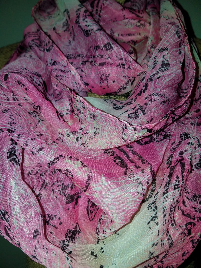 Pink sheer infinity scarf or head wrap image 2