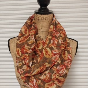 Vintage fall leaves infinity scarf