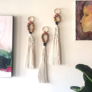 Decorative Large Wall Tassel, Bohemian Wall Decor, Large Macrame Wrapped Tassel Wall Hanging