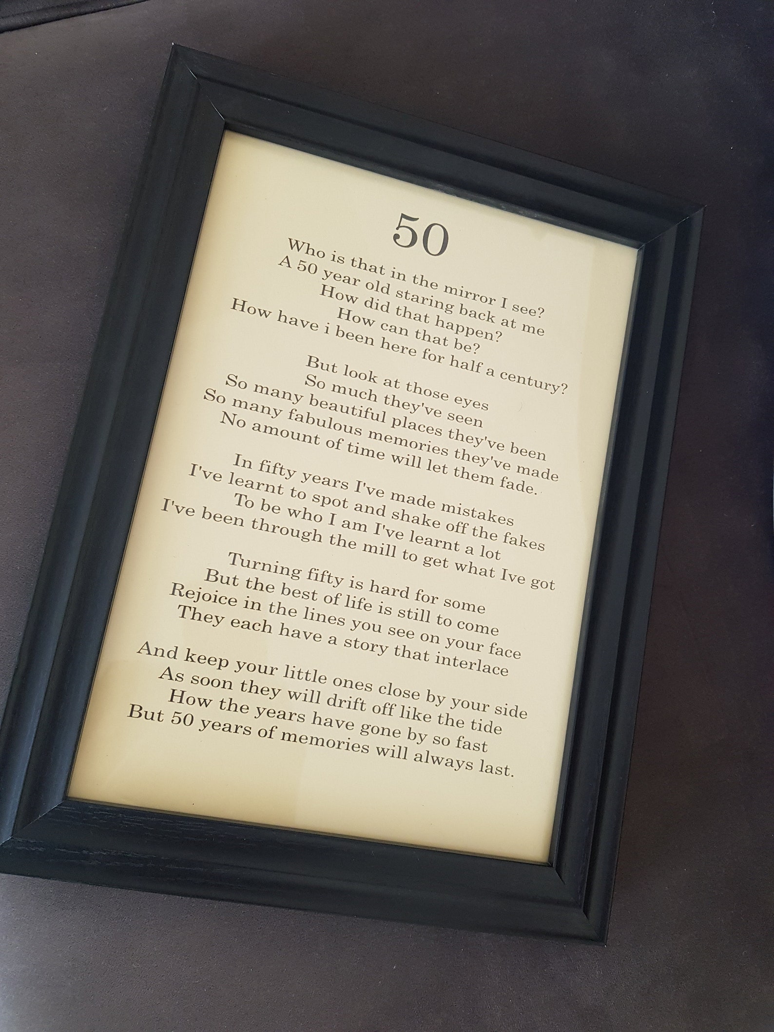 50th Birthday Poem Etsy UK