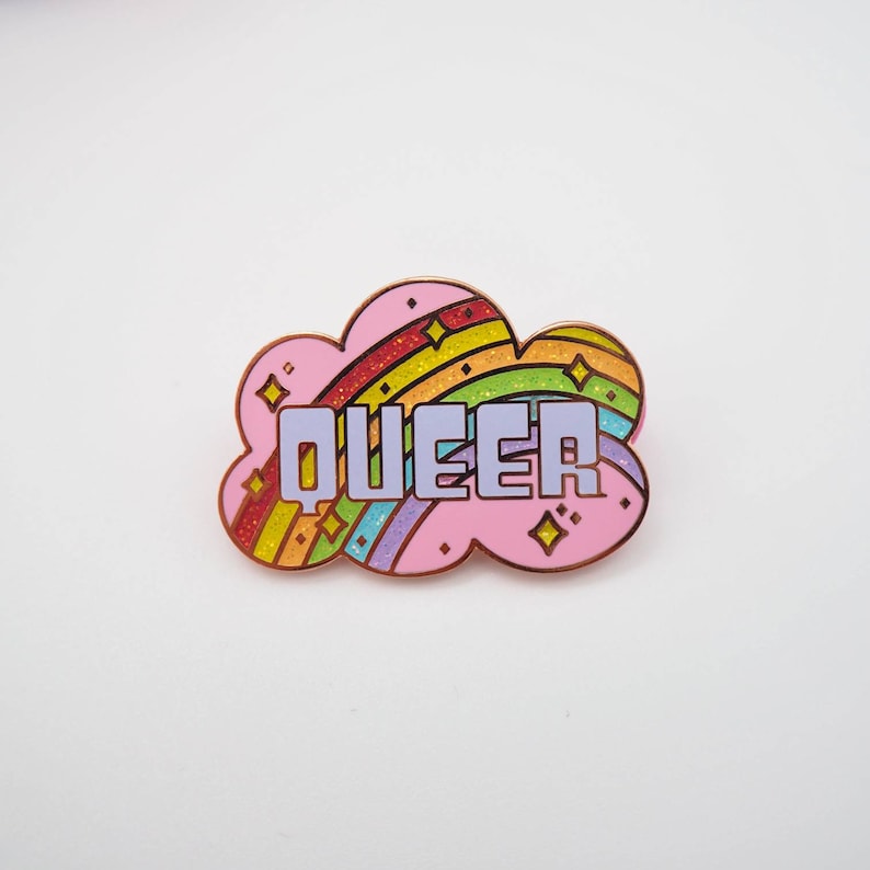 GLITTER Queer Rainbow LGBTQIA Enamel Pin Etsy UK