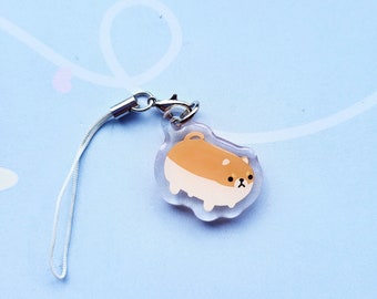 Angry Sheeb Shiba Inu Dog Plush Phone Charm