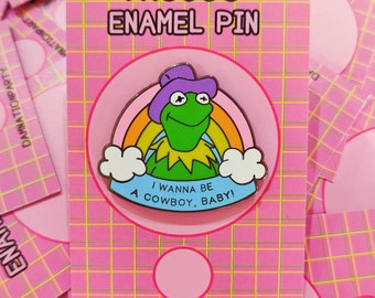 Kermie Regenbogen Cowboys Emaille Pin