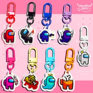 Among Us Charms (Single or Set) Video Games Merch, Gifts for Kids and Gamers, Accessories and Trinkets for Bags, Keys Etc.