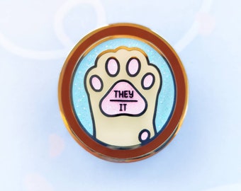 They It Pronoun Cat Paw Enamel Pin