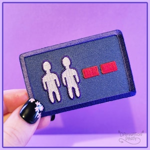 Sims Negative Sign Embroidery Patch, for Retro Games, Cosplay, Fashion, Bags, Jackets, Gifts