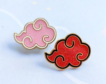 Red or Pink Cloud Enamel Pins