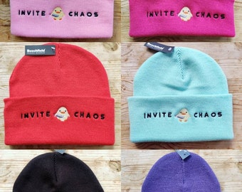 Cute Duck Invite Chaos Beanie Slouch Hat