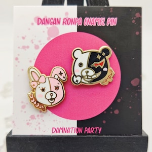 Monokuma and Monomi SDR2 Super Dangan Ronpa 2 Mini Filler Enamel Pins
