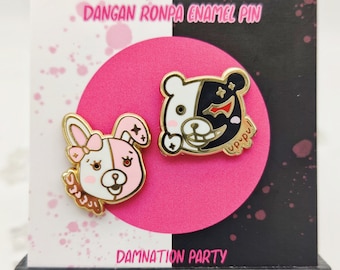 Monokuma and Monomi SDR2 Super Dangan Ronpa 2 Mini Filler Enamel Pins