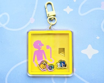 Prismo Finn The Human and Jake The Dog, Adventure Time, Kids Cartoon Gift, Acrylic Charm Keychain for Bags, Keys and Accessories