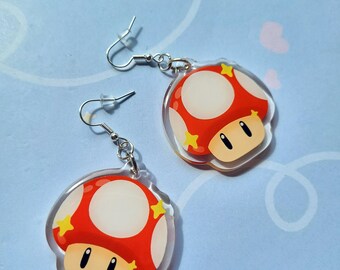 Mushroom Acrylic Earrings