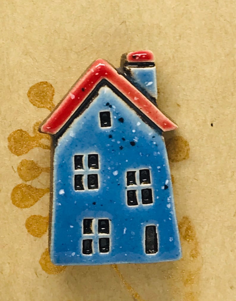 House pin house brooch house ceramic pin house ceramic Etsy