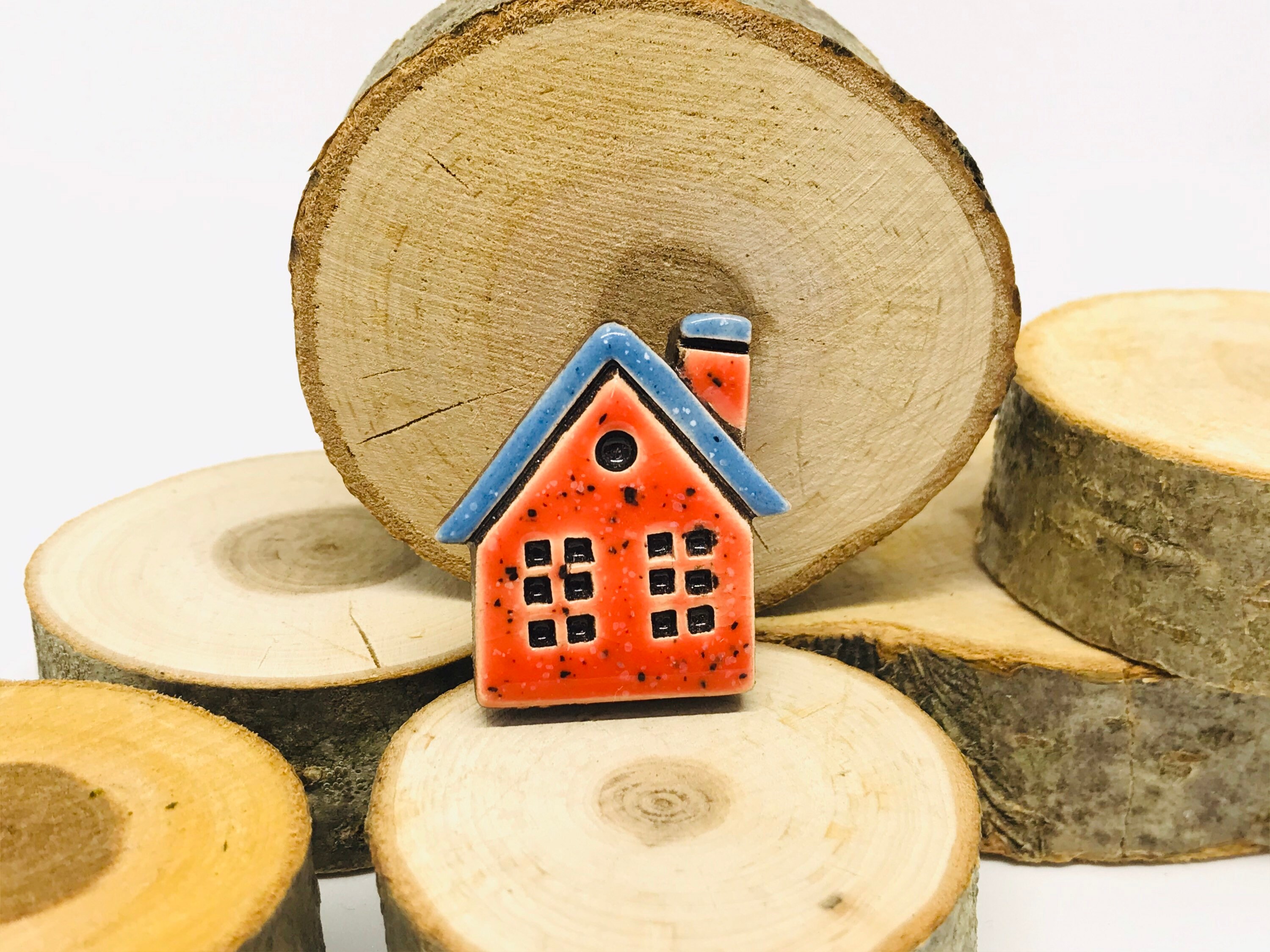 House pin house brooch house ceramic pin house ceramic Etsy