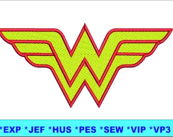 wonder woman logo embroidery design wonder woman embroidery design W woman embroidery design wonder embroidery