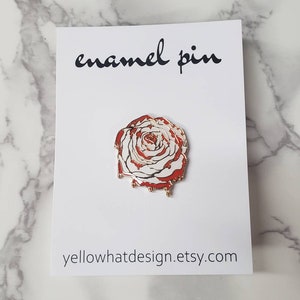 Painted Rose Soft Enamel Pin, Lapel Pin